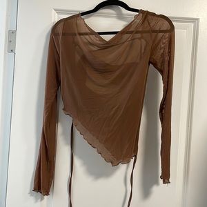 Sheer top with chest coverage
